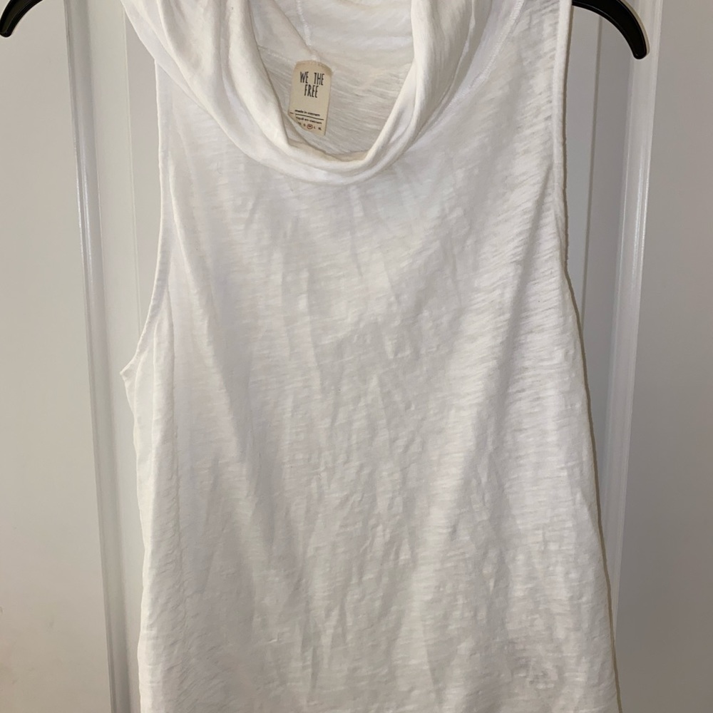 We the free white cowl neck tank M